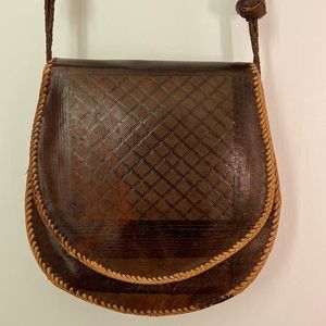 Genuine Leather Handcrafted Embossed Shoulder Bag